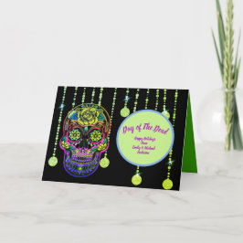 Cartão Dia moderno do Morto Dia de Los Muertos Personaliz