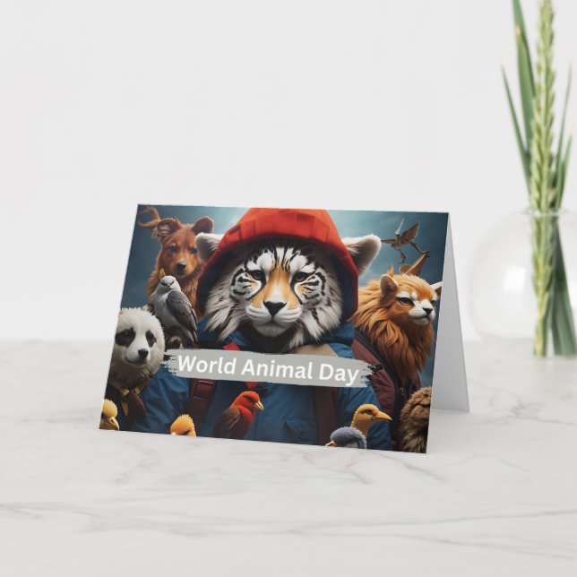 Cartão Dia Mundial dos Animais  (Frente)