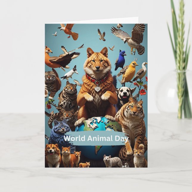 Cartão Dia Mundial dos Animais  (Frente)