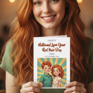 Cartão Dia Nacional de Amar o Cabelo Ruivo 5 de Novembr