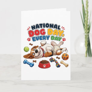 Cartão Dia Nacional do Cachorro Todos os Dias