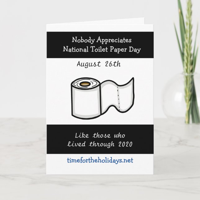 Cartão Dia Nacional do Papel Higiênico 26 de Agosto Humor (Frente)