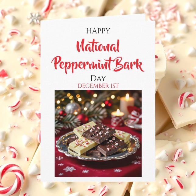 Cartão Dia Nacional do Peppermint Bark | 1º de Dezembro (Criador carregado)