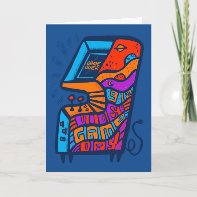 Cartão Dia Nacional do Vídeo Jogo 9 de setembro (Frente)