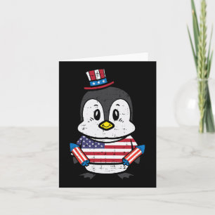 Cartão Dia Pinguim 4 de julho América Toddler Boys Crianç