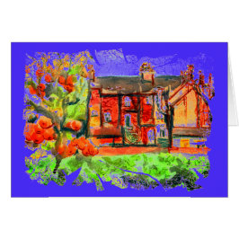 Cartão Dia quente do outono em Newtown, Powys, País de Ga