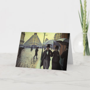 Cartão Dia Rainy da Rua Paris por Gustave Caillebotte
