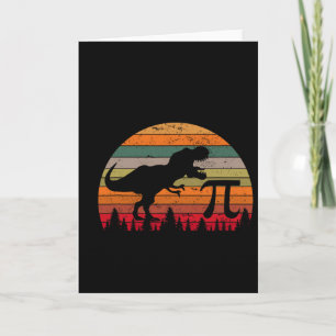 Cartão Dia Retro do Pi 3.14 Dinossauro Pi Day Divertido M