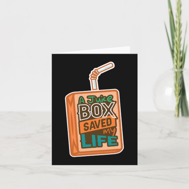 Cartão Diabetes Consciência Um Juice Box Salvou Minha Vid (Frente)