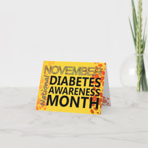 Cartão Diabetics November Diabetes Awareness Month Leaves