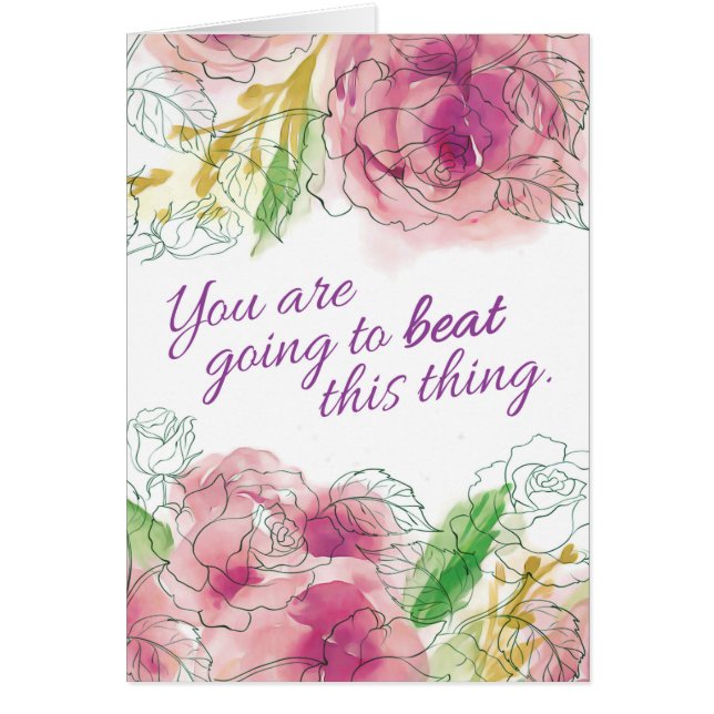 Cartão Diagnóstico de cancer, você vai vencer essa coisa (Frente)