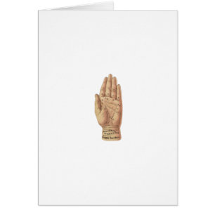 Cartão Diagrama da leitura da palma do vintage