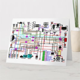 Cartão Diagrama de Cablagem de Moto.