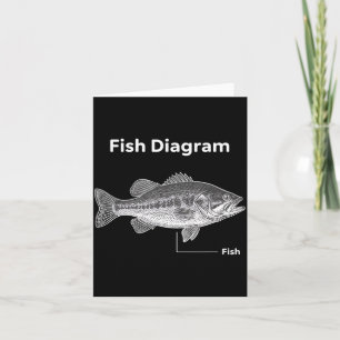 Cartão diagrama de peixe pesca diagrama de robalo pescado