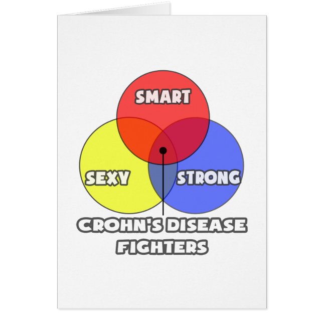 Cartão Diagrama Venn.. Combatentes da Doença de Crohn (Frente)