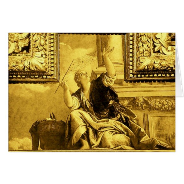 Cartão DIALÉTICA por Paolo Veronese, Dourado amarelo (Frente Horizontal)