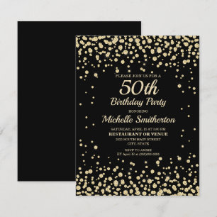 Cartão Diamante Dourado Preto Brilho Mulheres Aniversário