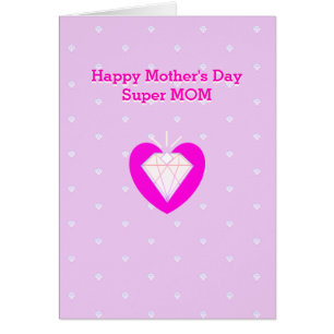 Cartão Diamante feliz do dia das mães