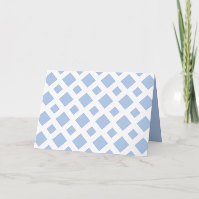 Cartão Diamantes Azuis Claro em Branco (Frente)