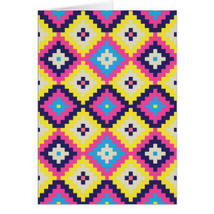 Cartão Diamantes tribais modernos de Pixellated