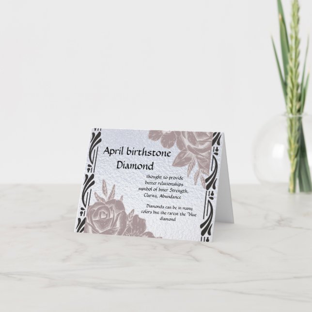 Cartão Diamond de Aniversário de Abril (Frente)