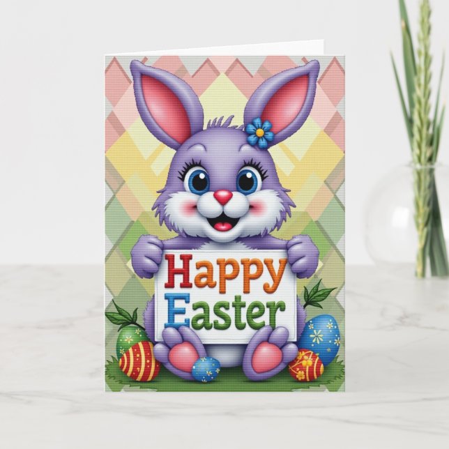 Cartão Diamond Pattern Easter Card (Frente)
