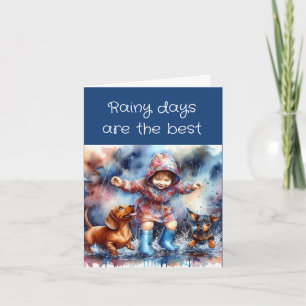 Cartão Dias Chuvosos Dachshund (download) 
