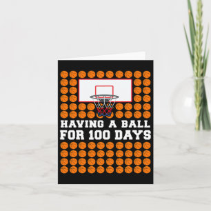 Cartão Dias De Bolas De 100º Dia De Basquete Escolares