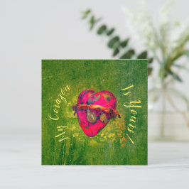 Cartão Dias de os namorados Mexicanos Vintage Red Heart W