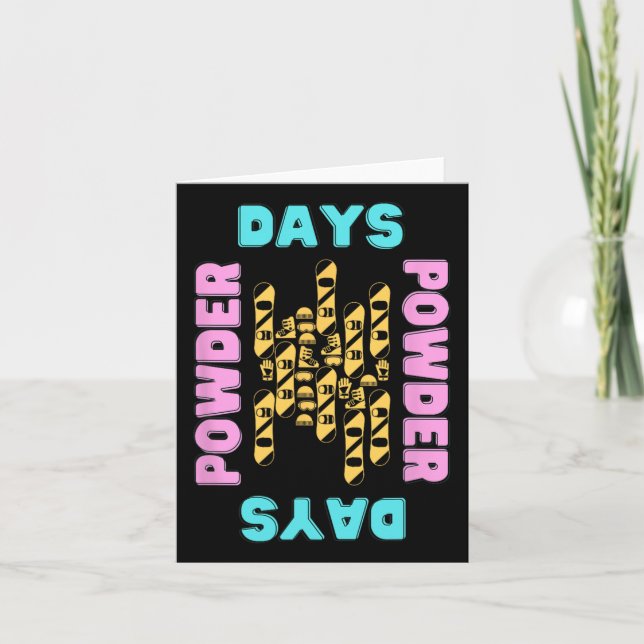 Cartão Dias em Pó Parque de Neve Snowboard Elevação de es (Frente)