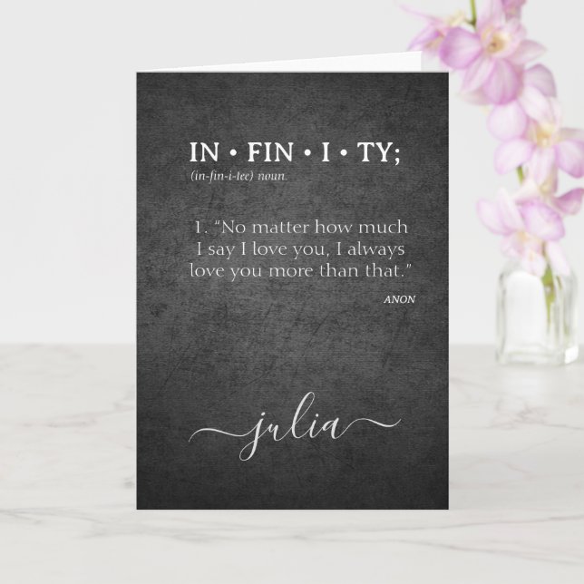 Cartão Dicionário de Definições Personalizado INFINITY Am (Orquídea)