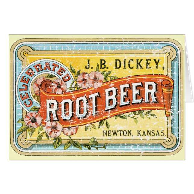 Cartão Dickey Root Beer-1899 - angustiada (Frente Horizontal)