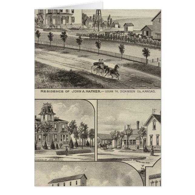 Cartão Dickinson County Residences, Kansas (Frente)