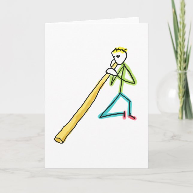 Cartão Didgeridoo Stickman (Frente)
