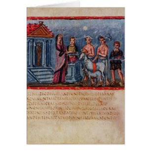 Cartão Dido que faz um sacrifício, de Vergilius Vaticanu
