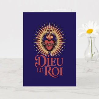 Cartão Dieu Le Roi Catholic Monarchist Sacred Heart Card 