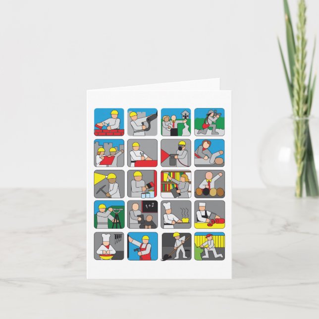 Cartão Diferentes profissões (Frente)