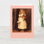 Cartão Diga-o com rosas<br><div class="desc">Esta criança encantador do victorian foi pintada pela festão de Charles Trevor.</div>