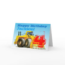 Digger Amarelo do Criança 4º Aniversário