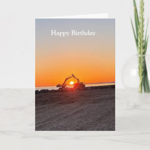 Cartão Digger e Truck Framing ao sol do mar