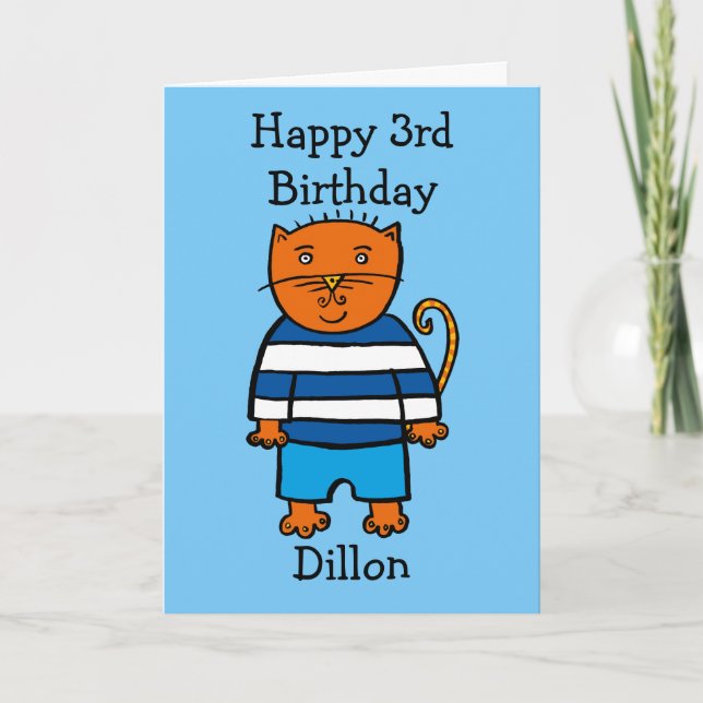 Cartão Dillon o Gato Personalizado (Frente)