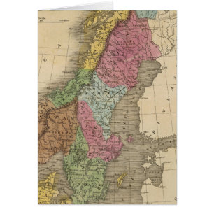 Cartão Dinamarca, Suecia, Noruega