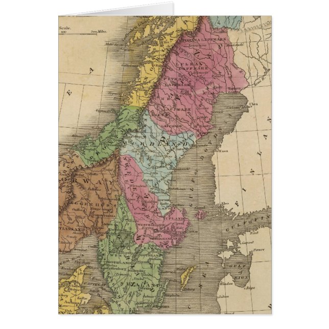 Cartão Dinamarca, Suecia, Noruega (Frente)