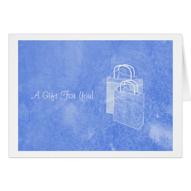 Cartão Dinheiro azul de shopping spree fechado (Frente horizontal)