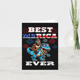 Cartão Dino Bigfoot 4 De Julho De 1776 Boys American Flag