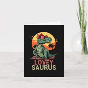 Cartão Dino Dinossauro Lovey-saurus T-rex Engraçado Trex