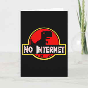 Cartão Dino Engraçado Nerd Sem Internet Ciência da Comput