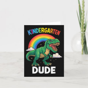 Cartão Dino Kindergarten Aniversário Terceiro Dinossauro 
