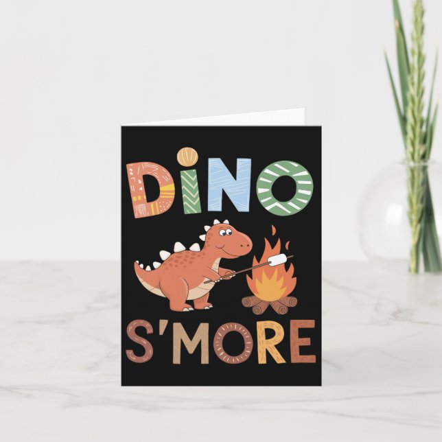 Cartão Dino S'more Dinosaur Trex Camping Smores Kawaii S' (Frente)