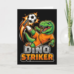 Cartão Dino Striker T-rex Chute de Futebol Dinossauro Eng